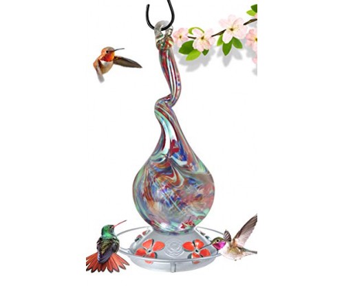 Grateful Gnome Hummingbird Feeder – Handblown Glass