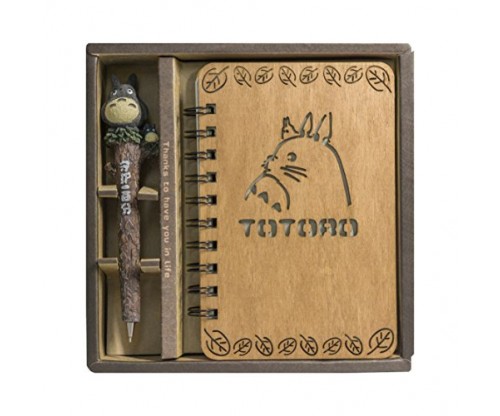Guritta My Neighbor Totoro Vintage Wooden Cover Notebook