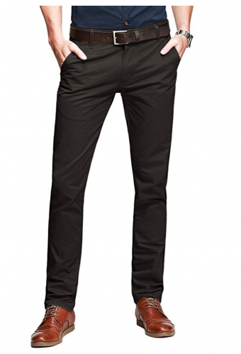 Match Mens Slim Tapered Flat Front Casual Pants
