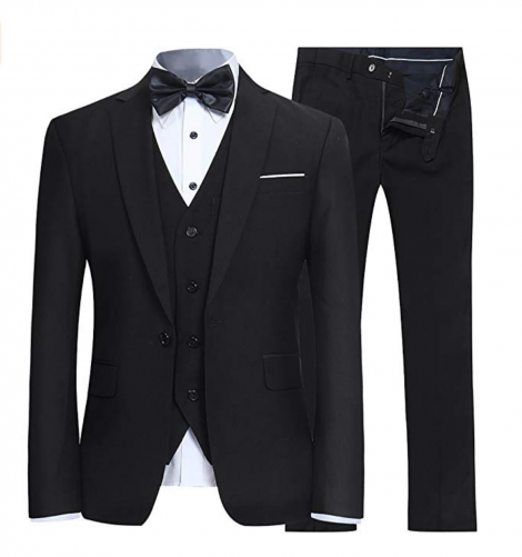 Men's Slim Fit 3 Piece Suit One Button Blazer Tux Vest & Trousers