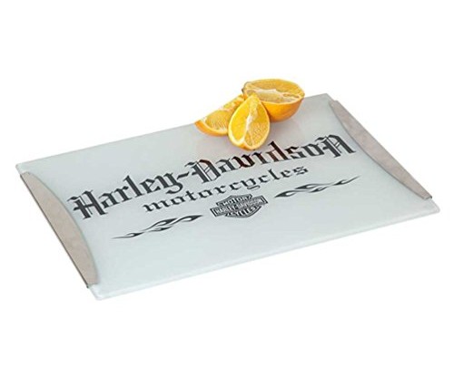 Harley-Davidson Motorcycle Tempered Glass Cutting Board w/Handles