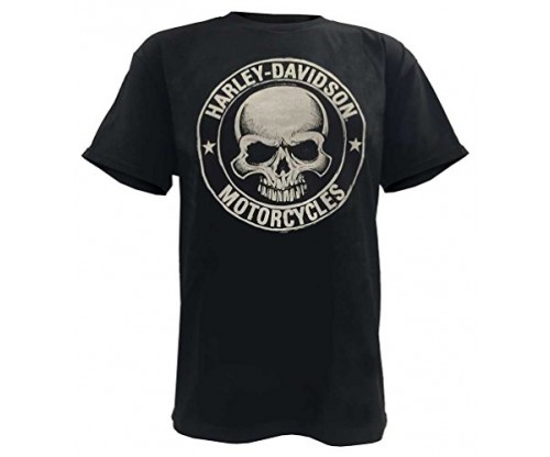Harley-Davidson Men’s Skull Badge Short Sleeve T-Shirt in Black