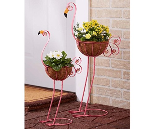Sets of 2 Bird Planters – Flamingos