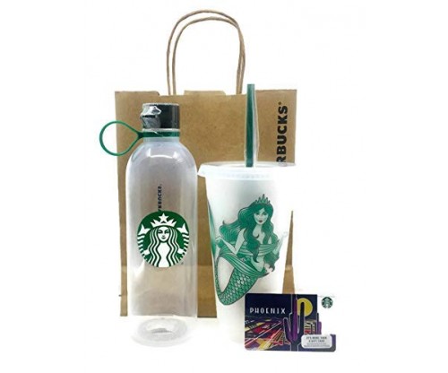 Starbucks Water Bottle and Reusable Cold Cup Tumbler w/Lid and Straw