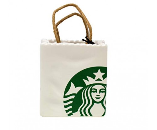 Starbucks Limited Ceramic Tote Holiday Christmas Tree Ornament