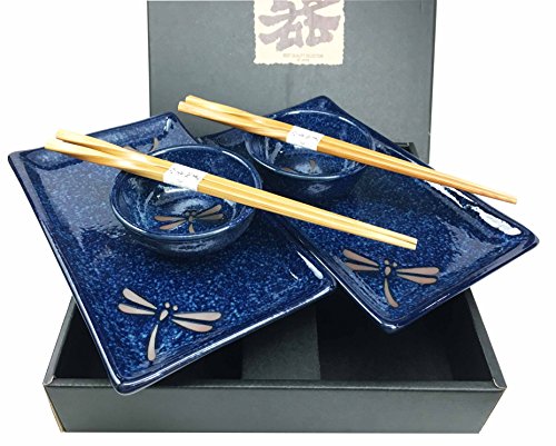 Hōshajō Blue Ceramic Sushi Dish 260mm