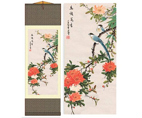 Grace Art Asian Wall Scroll, Birds