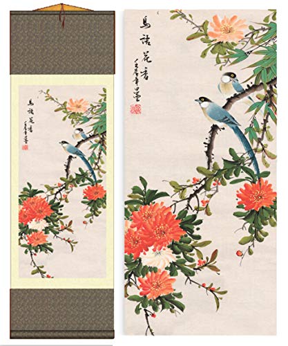 Grace Art Asian Wall Scroll, Birds Theme | ThatSweetGift