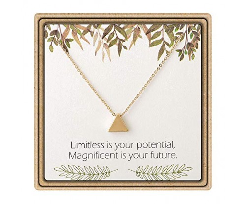 IEFLIFE Graduation Tiny Triangle Charm Necklace on Message Card