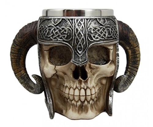 Ebros Viking Warrior Skull Tankard