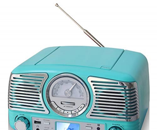 TechPlay Retro Design Stereo CD and AM FM Radio with Bluetooth