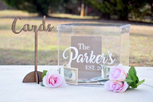 Country Barn Babe Personalized Clear Card Box with Lid - Wedding Card Box