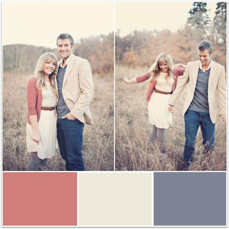 Engagement photo outfits ideas and color schemes