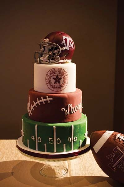 Groom's cake ideas: Multi-Sport College Football Cake