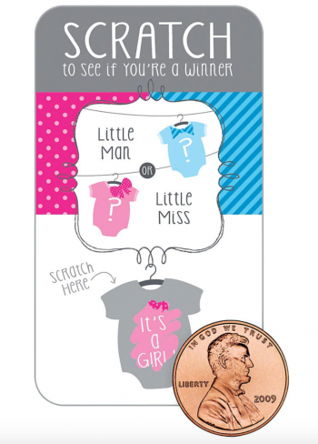 Gender reveal scratch off cards