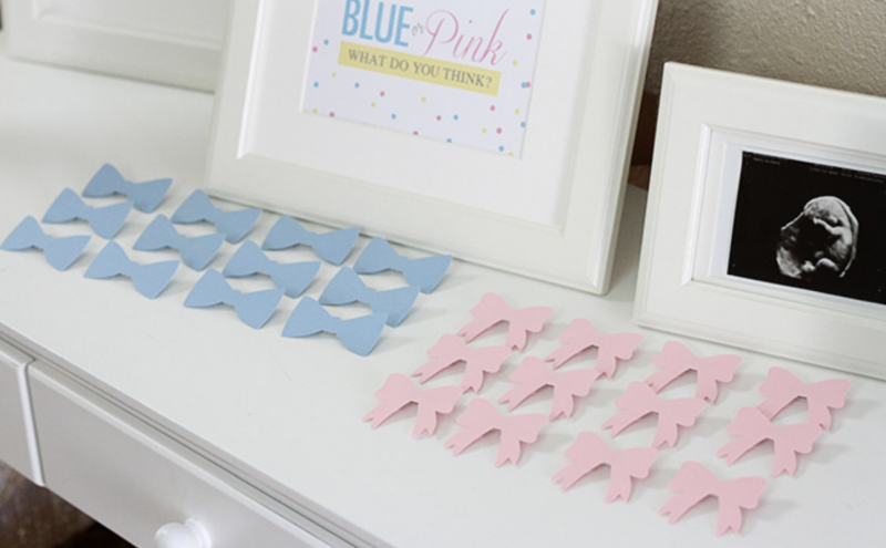 bowtie or hair bow gender reveal ideas