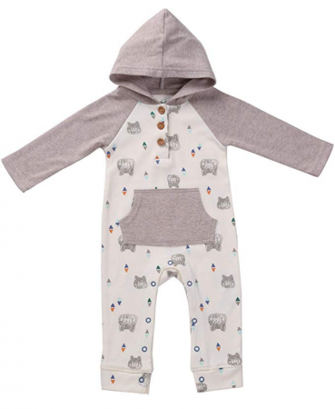 Asher & Olivia Baby Romper Hooded Baby Boy Jumpsuit