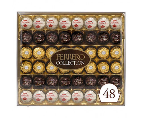 Ferrero Rocher Collection, Fine Hazelnut Milk Chocolates, 48 Count
