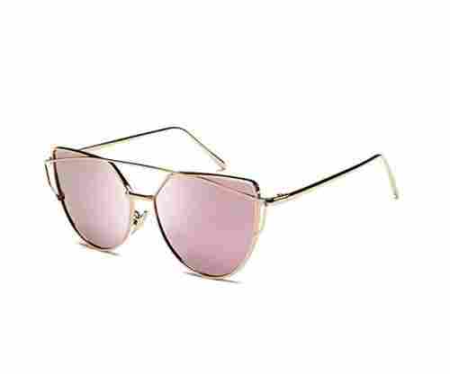 Joopin Women Metal Polarized Cat Eye Sunglasses