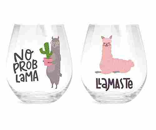 Llama Stemless Wine Glass Set