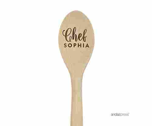 Personalized Laser Engraved Wooden Mixing Spoon
