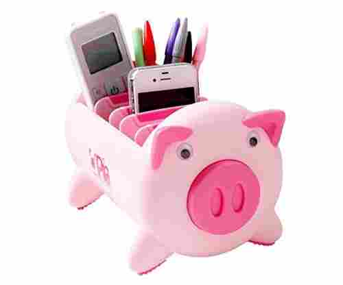 Pacii Creative Pigs Plastic Office Desktop Stationery Pencil Holder