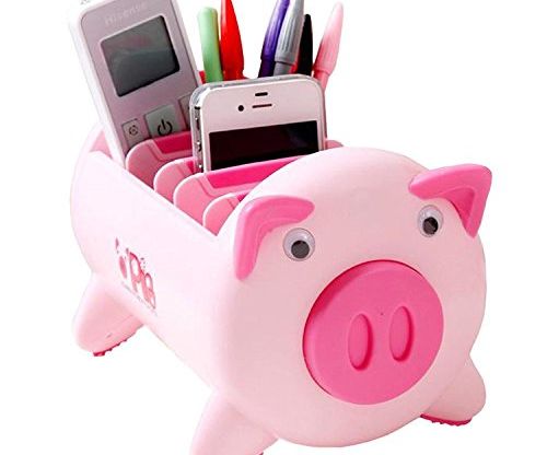 Pacii Creative Pigs Plastic Office Desktop Stationery Pencil Holder