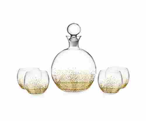 Fitz and Floyd Luster 5 Piece Decanter Set