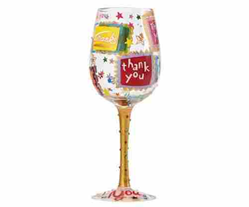 Lolita Designs: Thank You Wine Glass