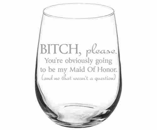 Wine Glass Goblet – Maid of Honor Glass