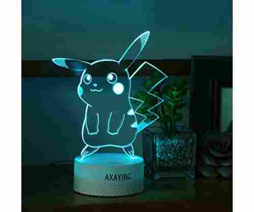 3D Night Light LED Illusion Desk Table Lamp Toy – Pikachu
