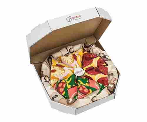 PIZZA SOCKS BOX: 4 pairs (MIX Hawaii Italian Pepperoni)