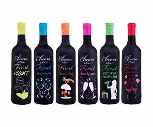 First Year of Marriage Milestones Wine Bottle Covers