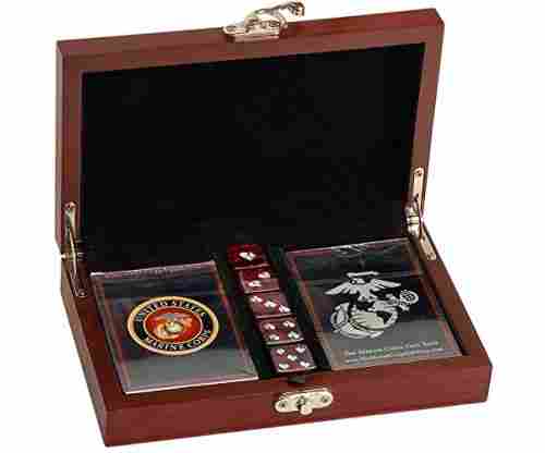 Marine Corps Playing Cards with Marine Corps Dice Gift Set