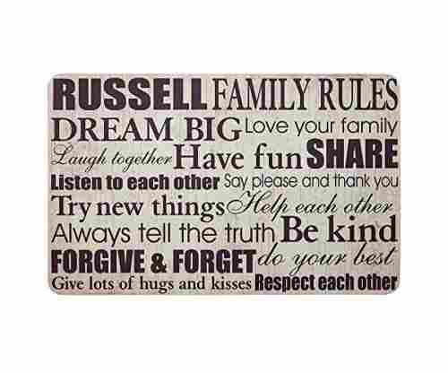 Family Rules Doormat – Personalized