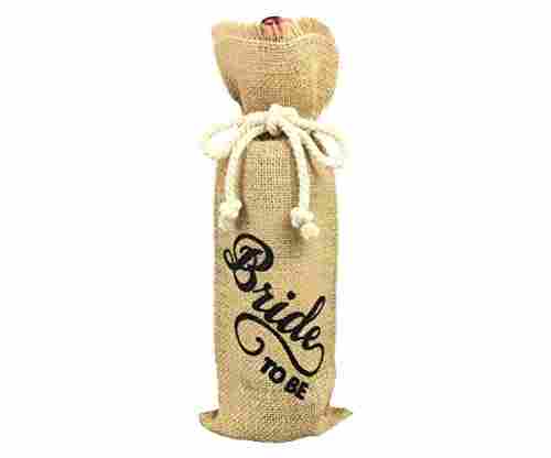 Bride-Themed Wine Bottle Burlap Cover