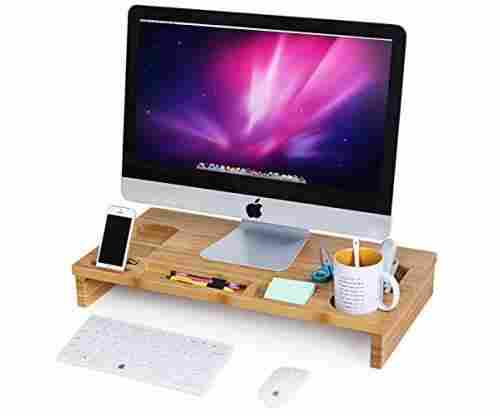 SONGMICS Bamboo Monitor Stand Riser