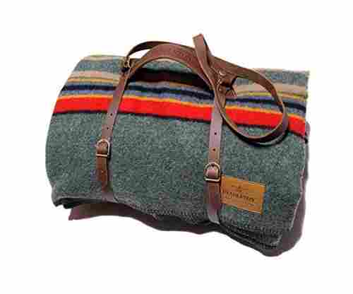 Pendleton Twin Camp Blanket with Carrier – Green Heather