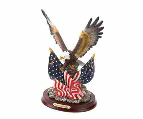 Eagle Sculpture on Wood Base