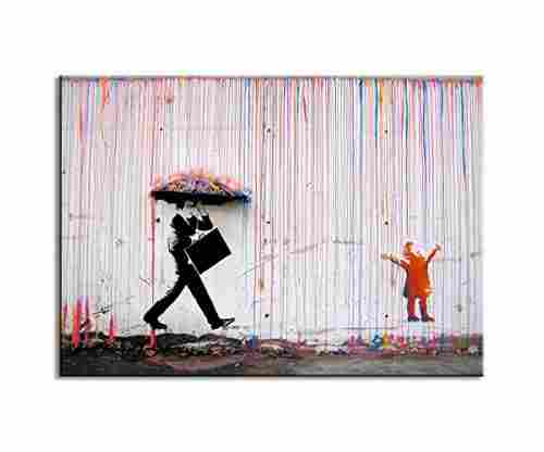 DVQ Art-Banksy Art Colorful Rain Prints Paintings
