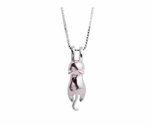 S. Leaf Sterling Silver Cat Necklace for Women